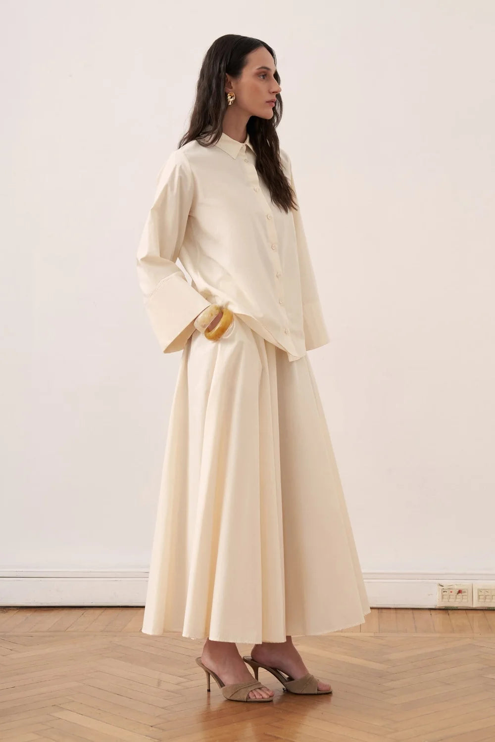 Narin Cotton Skirt Set - Butter - Muserobe modest skirt set image 2