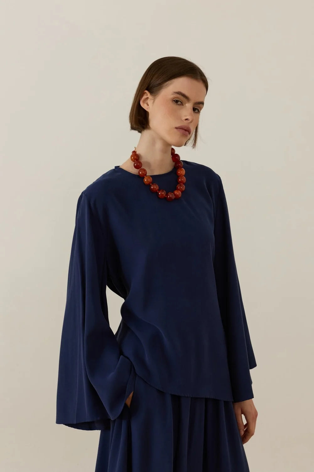 Elara Cupra Skirt Set - Navy image 2