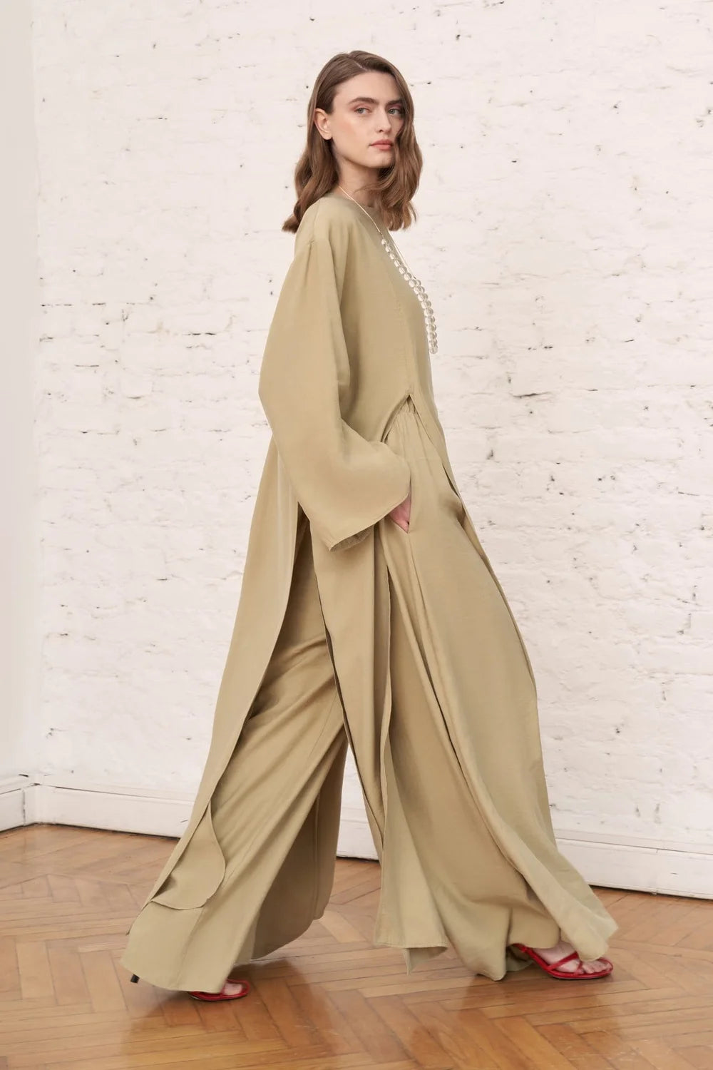 Lina Modal Long Blouse - Green image 3