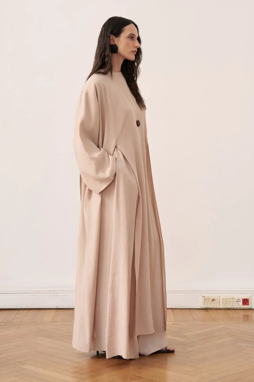 Lina Modal Long Blouse - Beige image 4