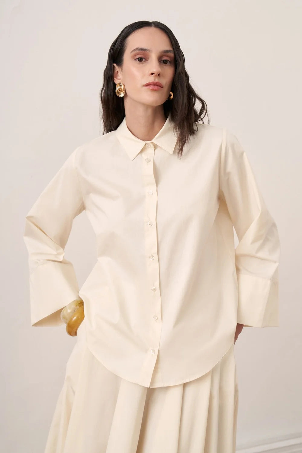 Narin Cotton Skirt Set - Butter - Muserobe modest skirt set image 4