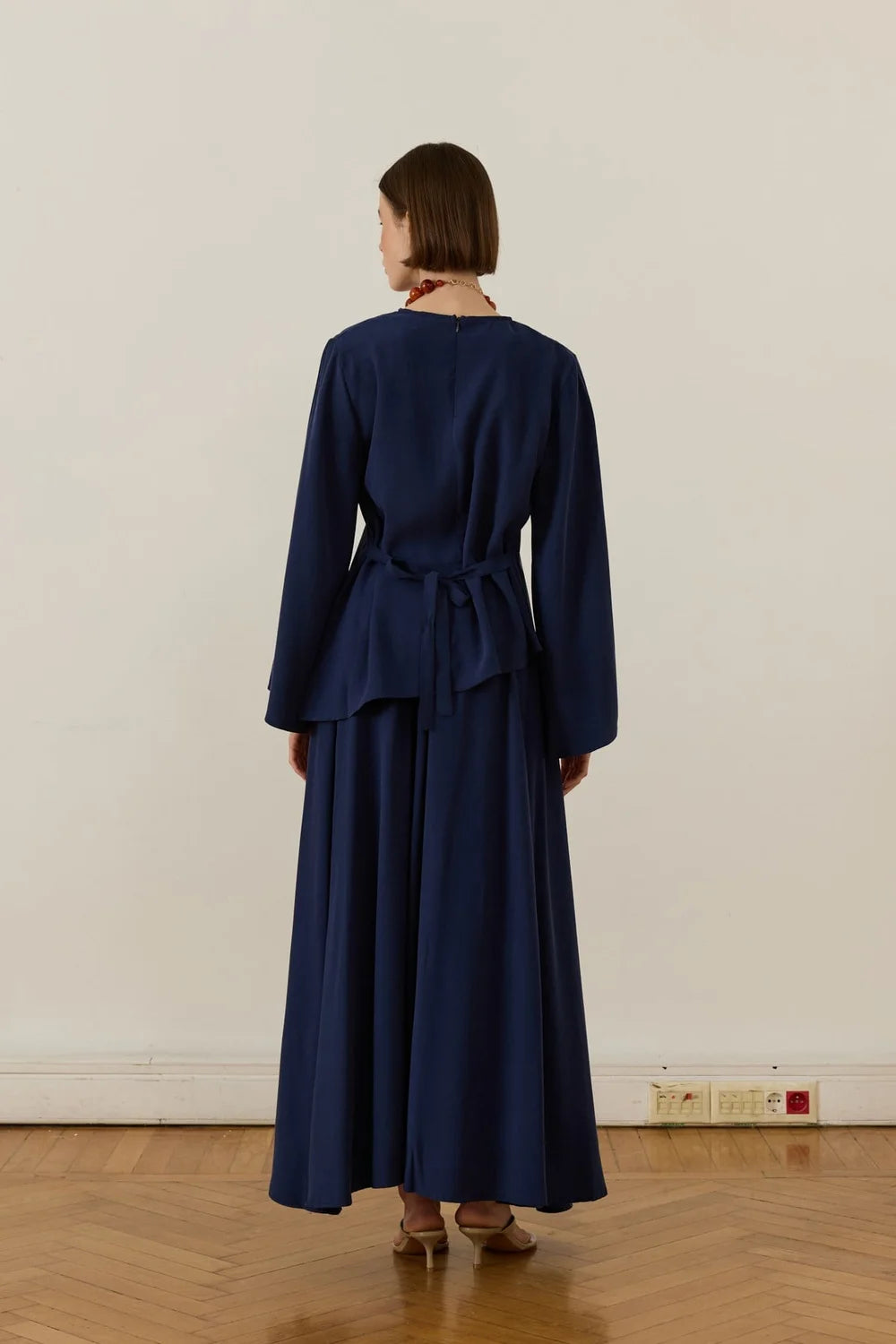 Elara Cupra Skirt Set - Navy image 4