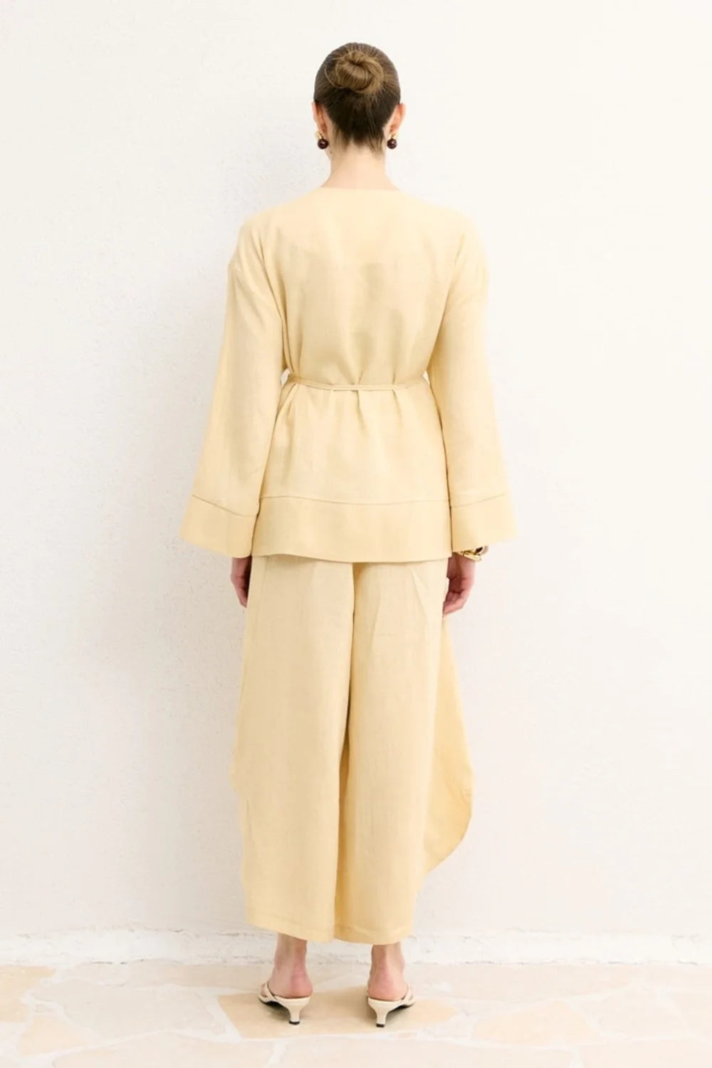 Evelyn Organic Linen Button Shirt - Yellow image 7