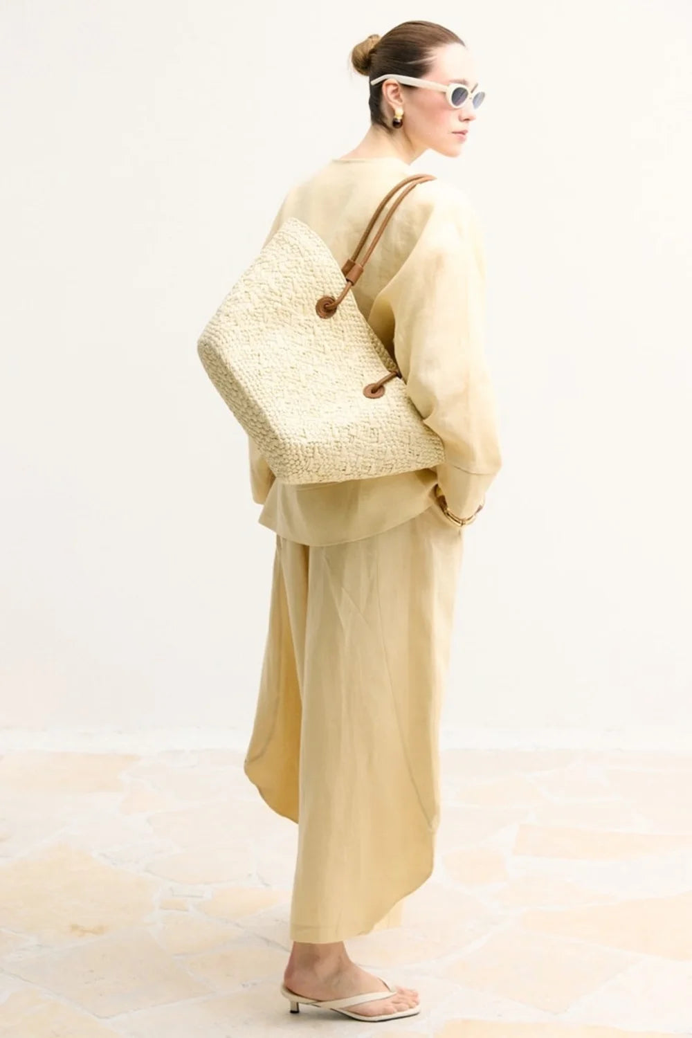 Evelyn Organic Linen Button Shirt - Yellow image 8