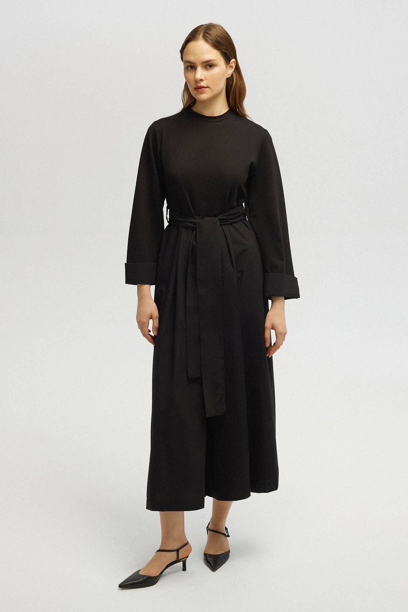Belted Wide-Leg Jumpsuit – Black