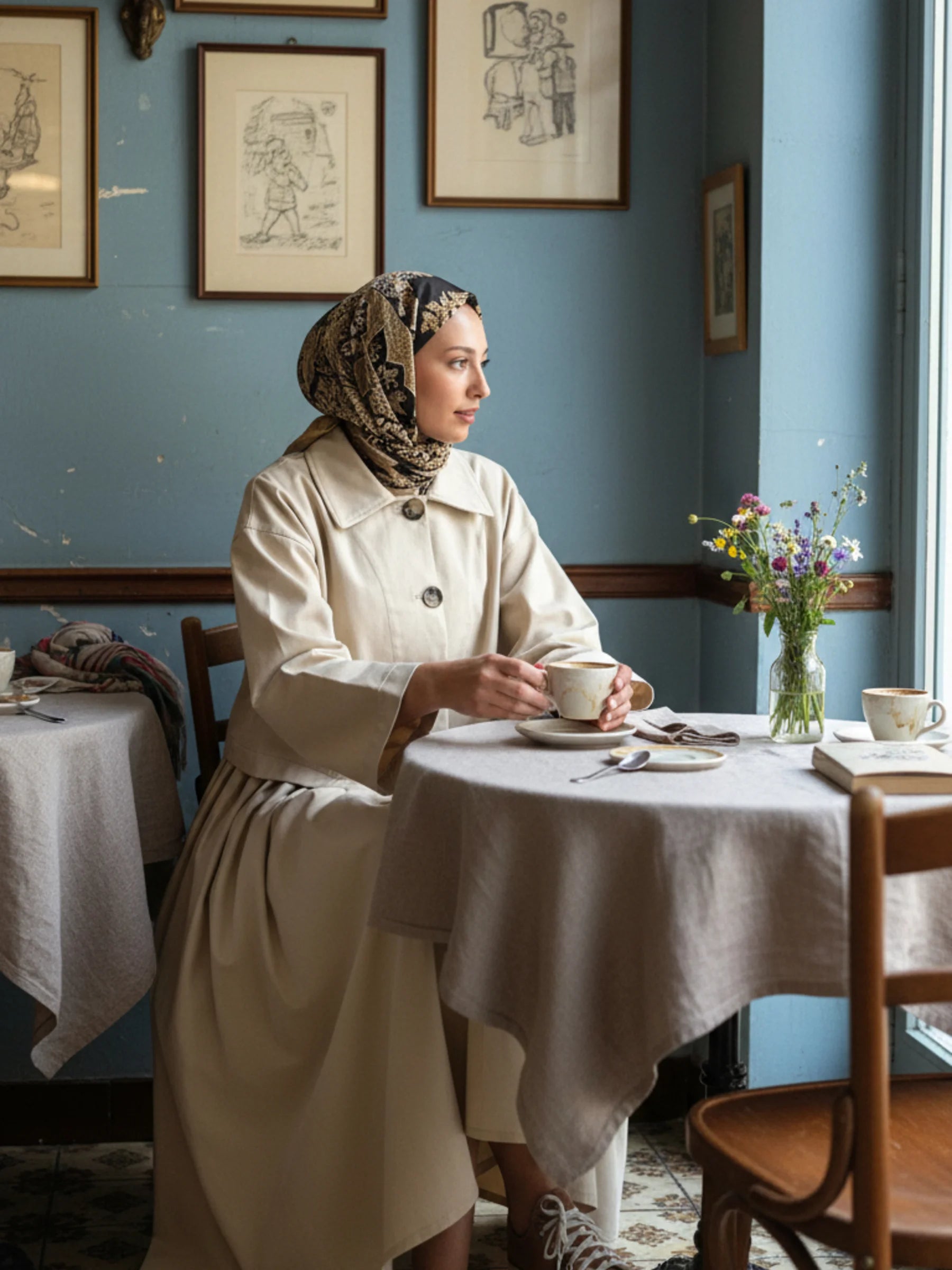 Dora Gabardine Jacket and Skirt Set - Beige