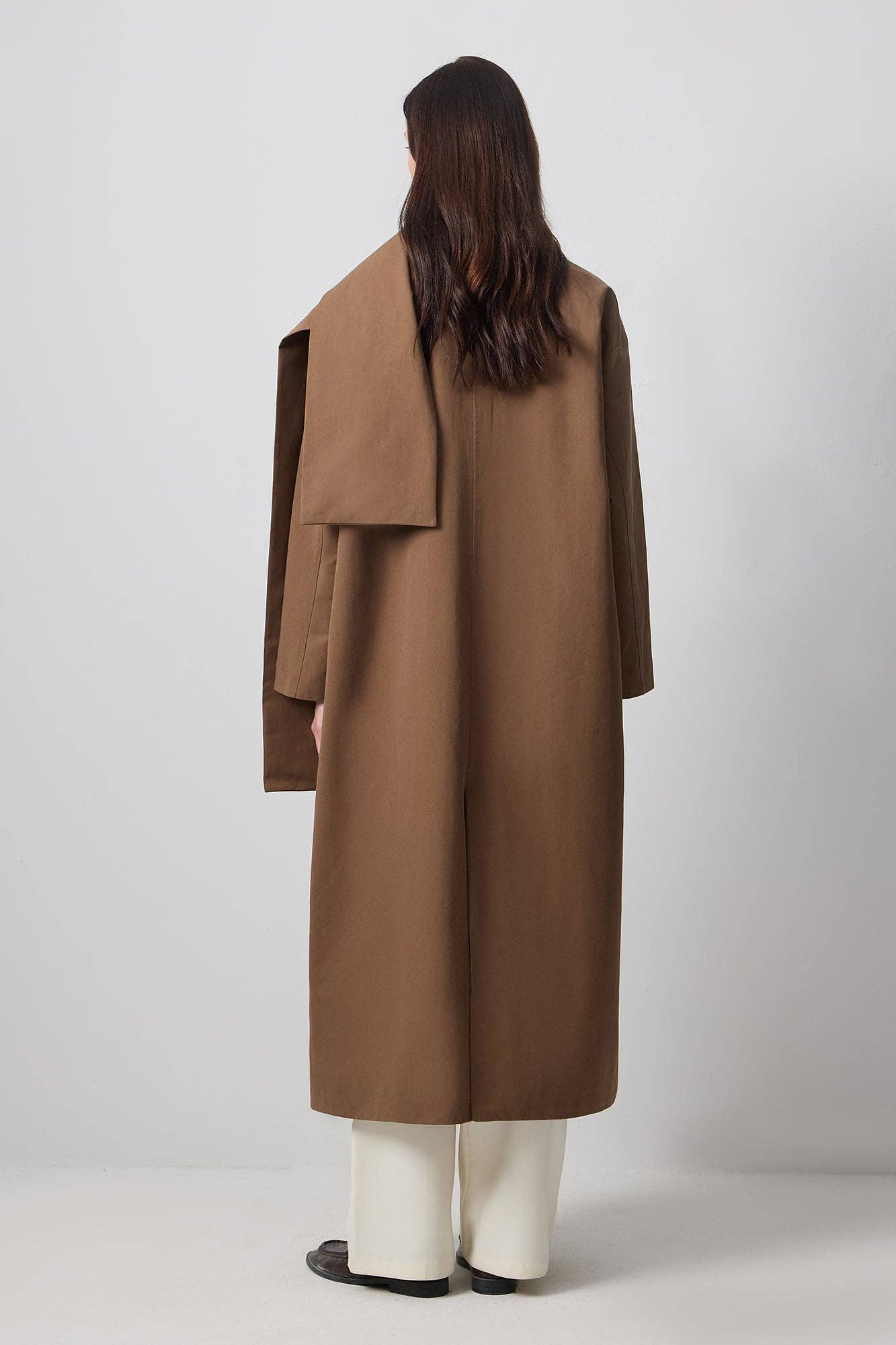 Trenchcoat mit Schaldetail - Braun