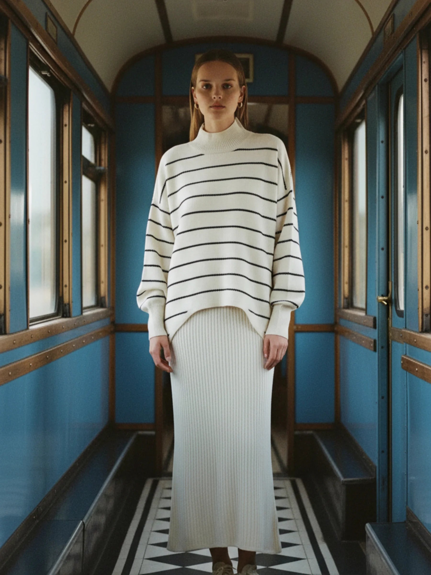 Ribbed Knit Duo Set - White