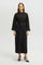 Jumpsuit mit weitem Bein und Gürtel – Schwarz