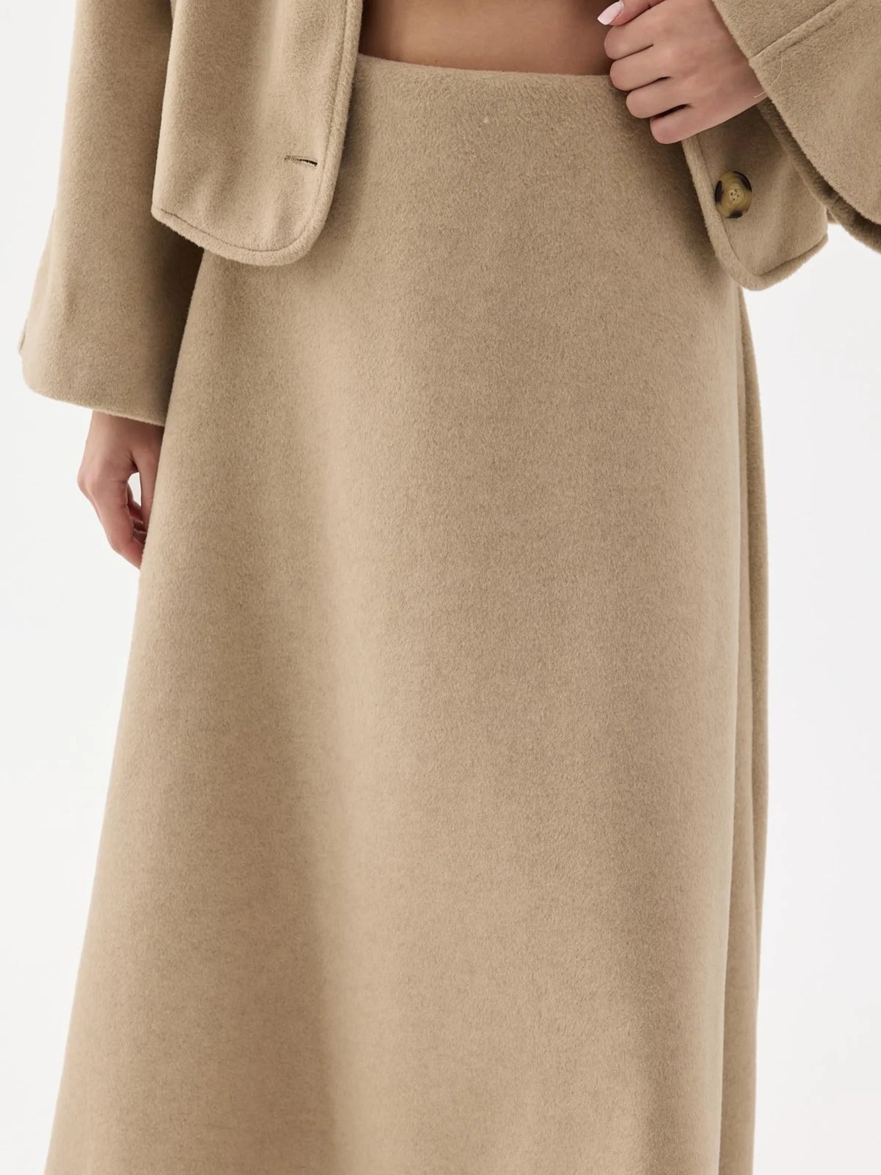 Gebürstetem Stoff Set 2-Teilig – Beige