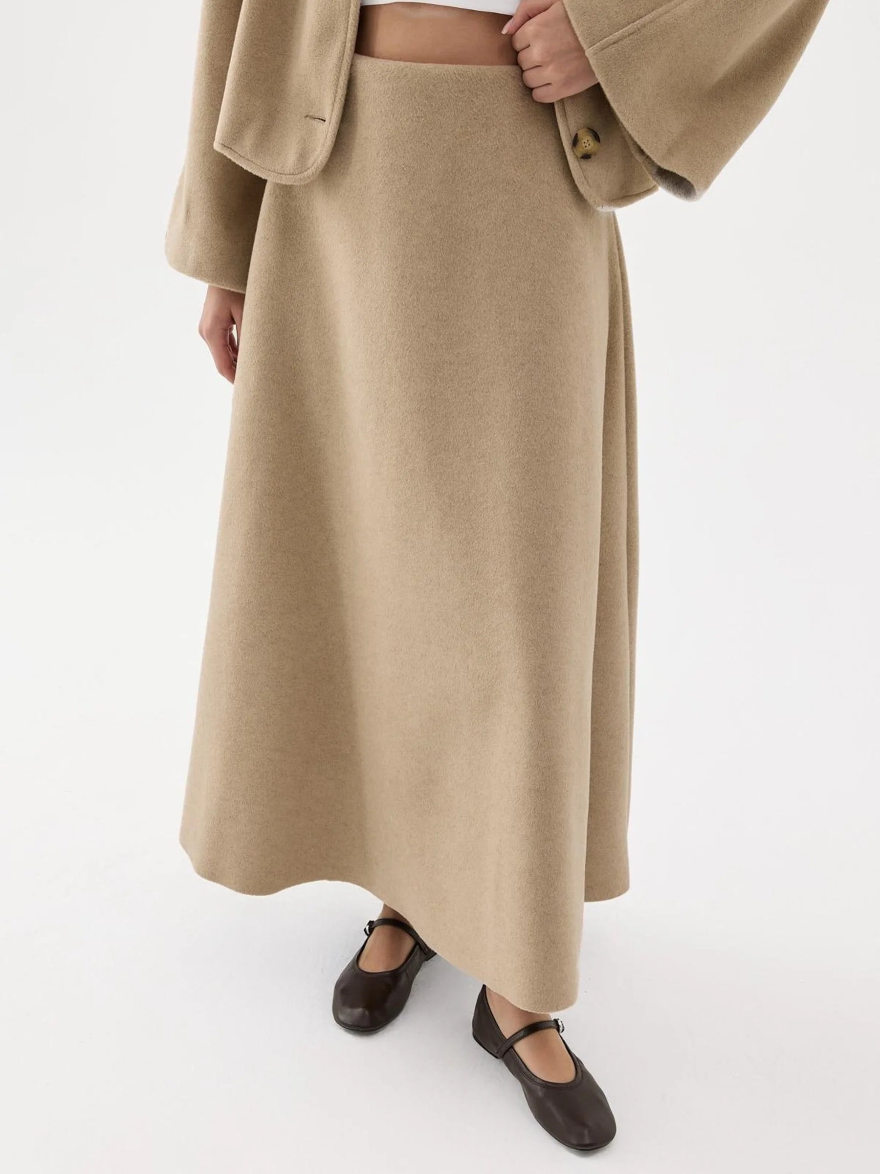 Gebürstetem Stoff Set 2-Teilig – Beige