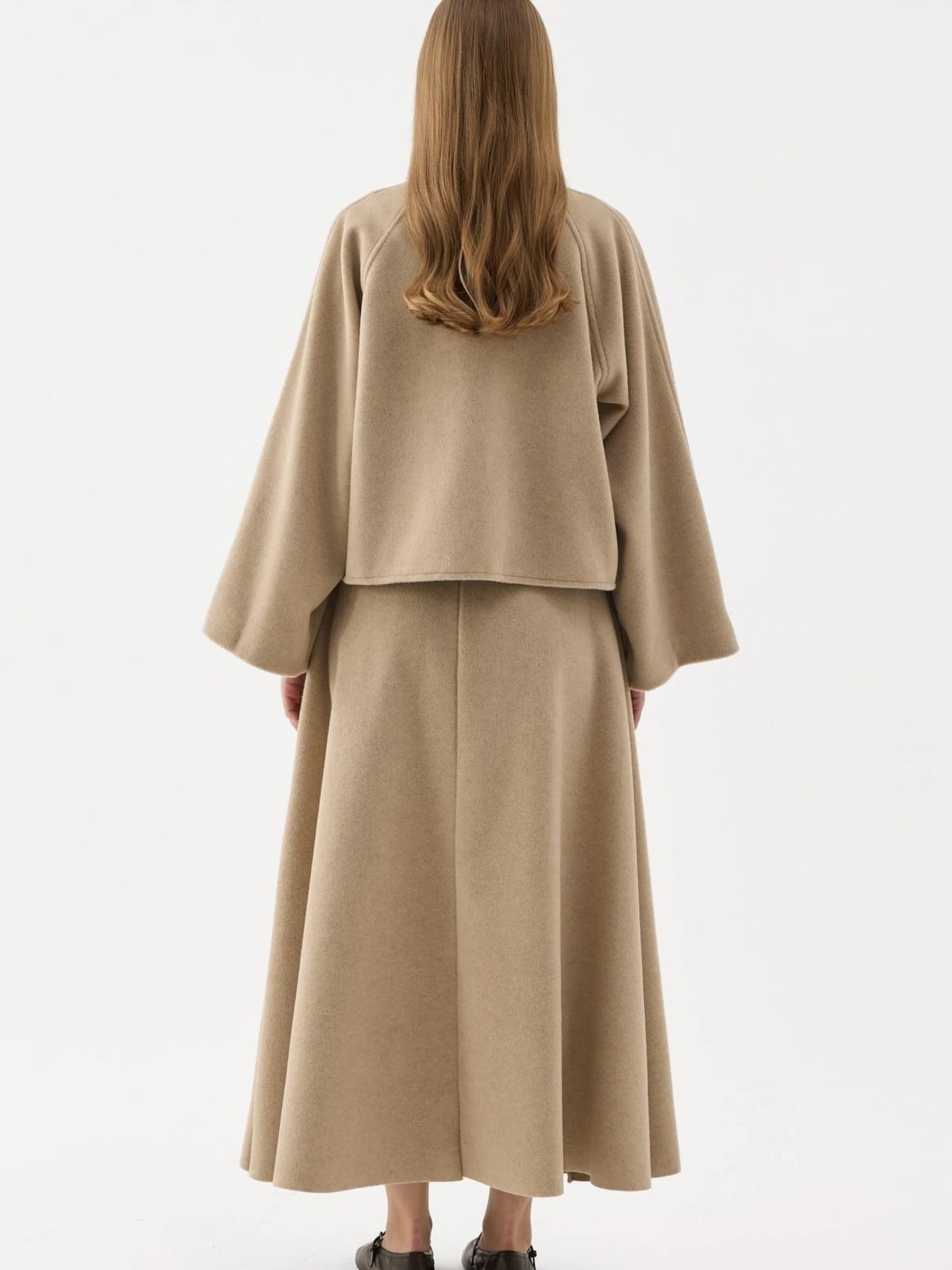 Gebürstetem Stoff Set 2-Teilig – Beige