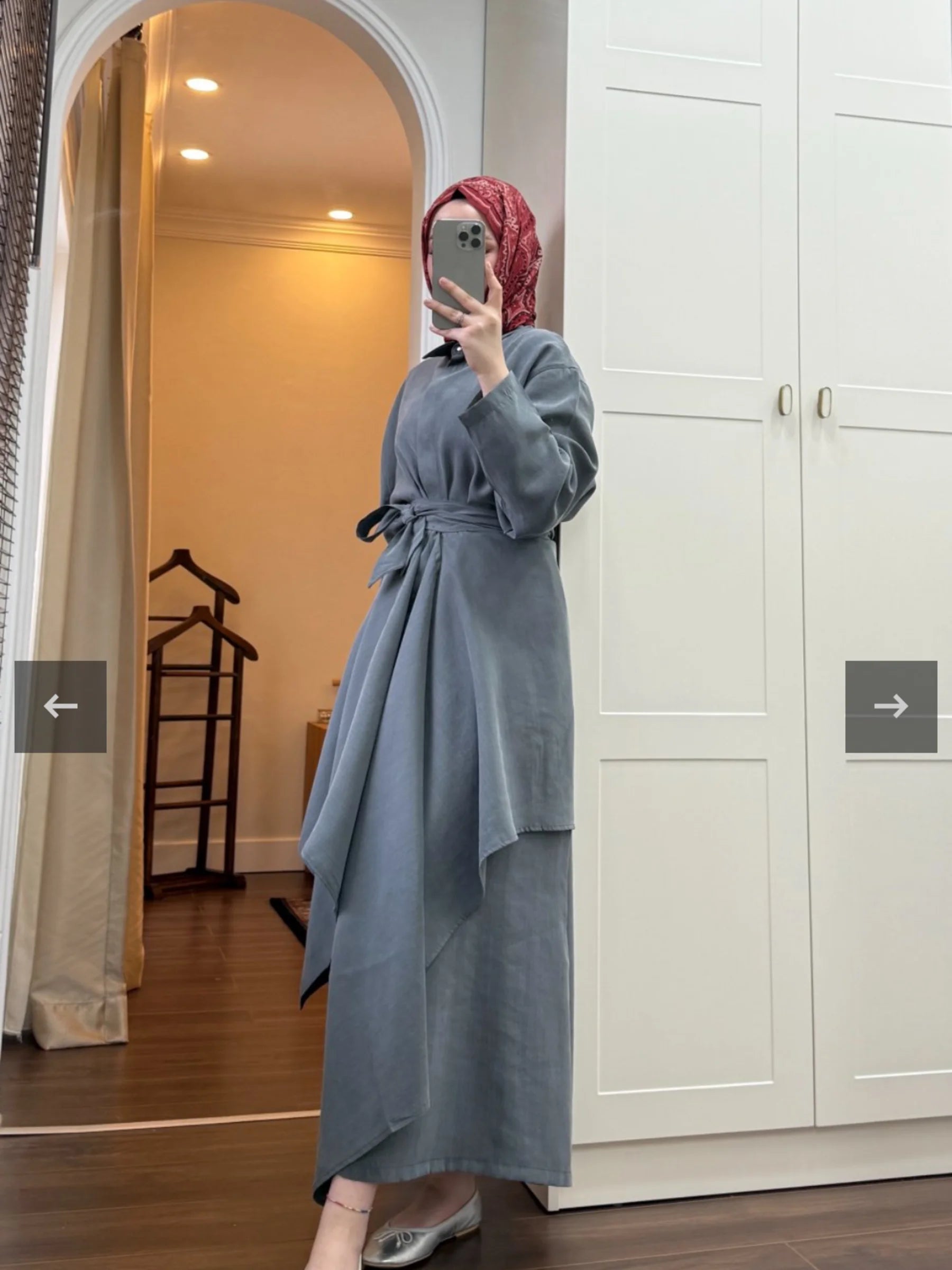 Royal Kleid mit Taillenumhang - Anthrazit