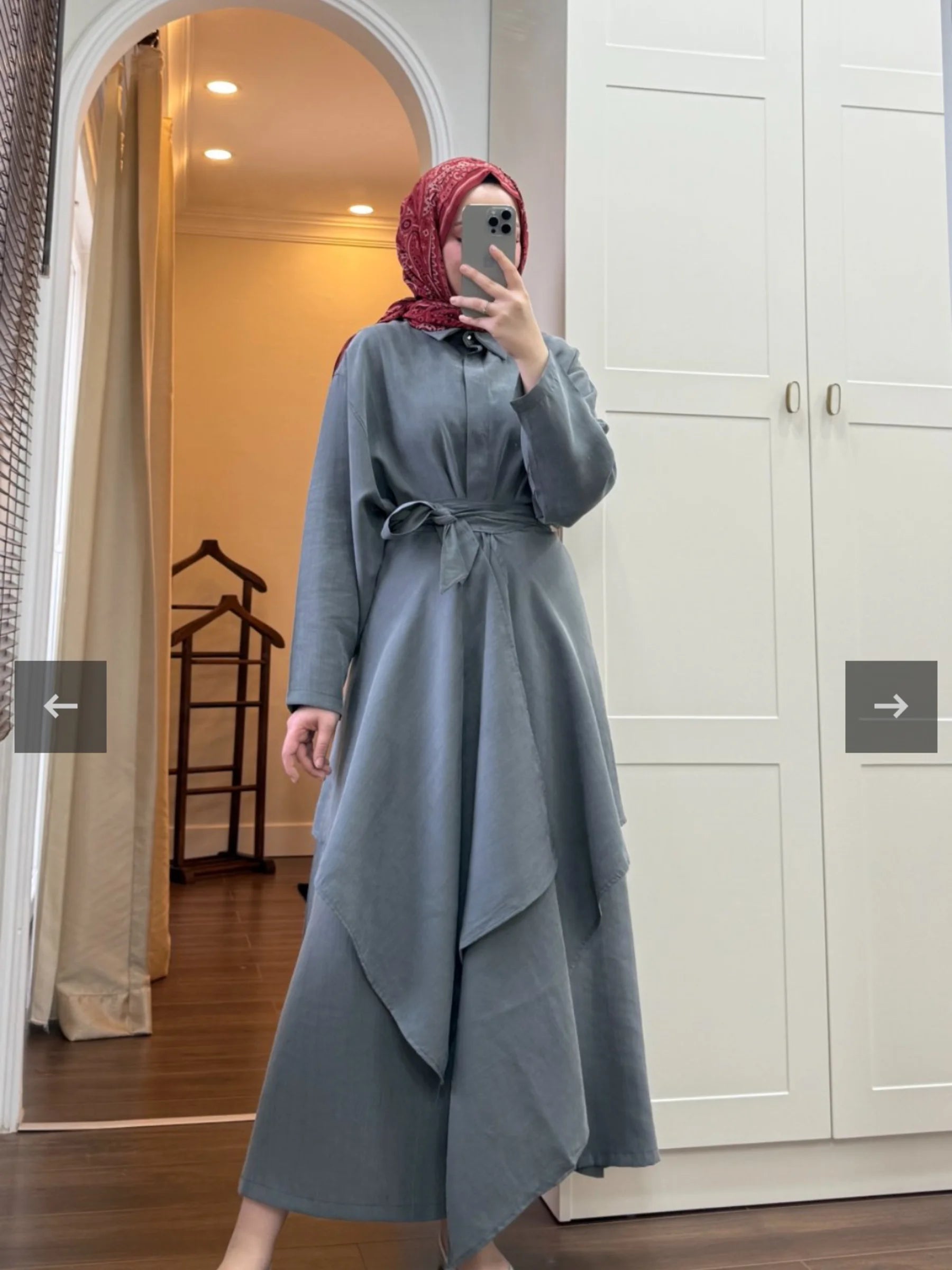 Royal Kleid mit Taillenumhang - Anthrazit