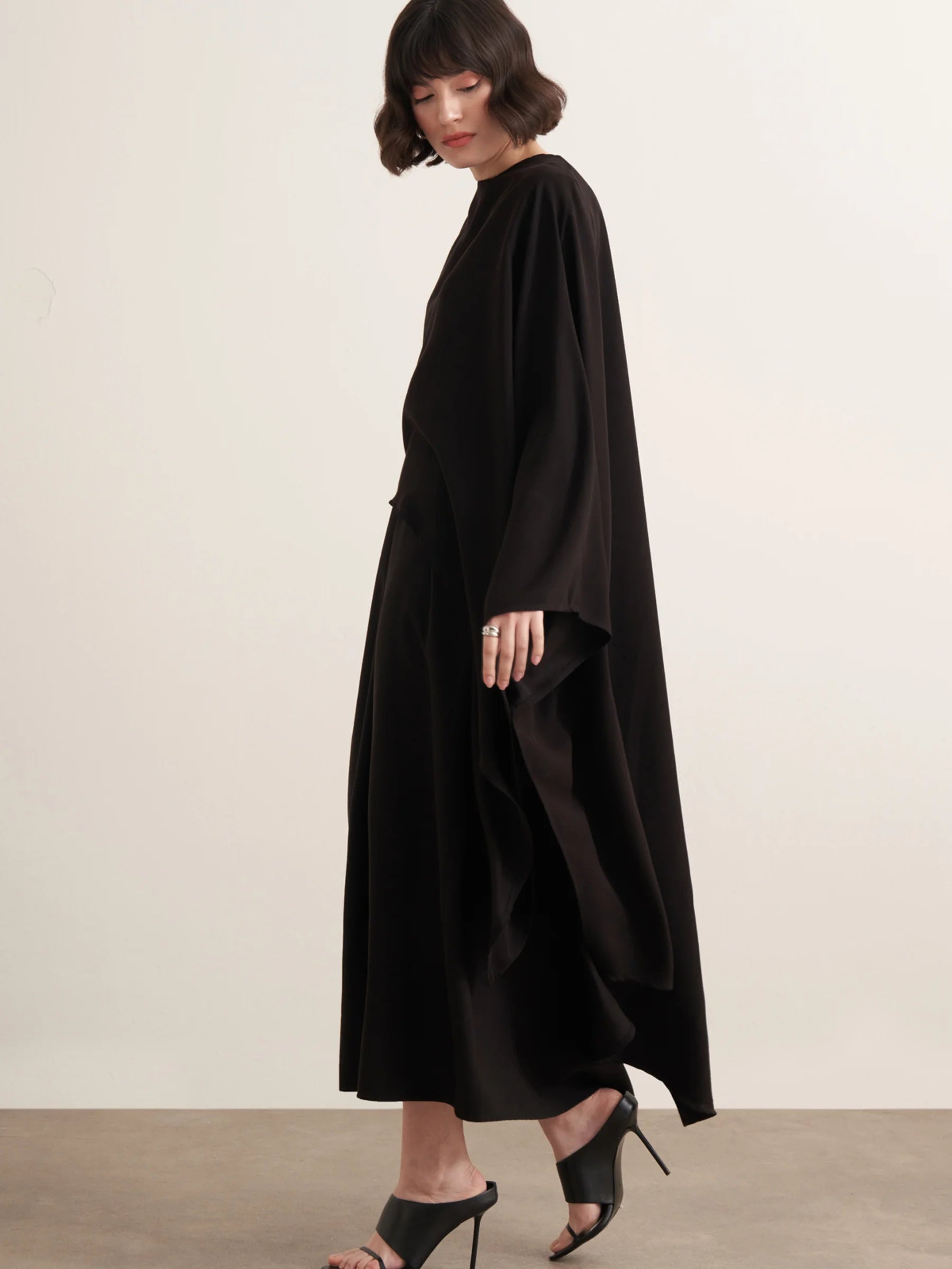 Liora Premium Layered Dress - Black