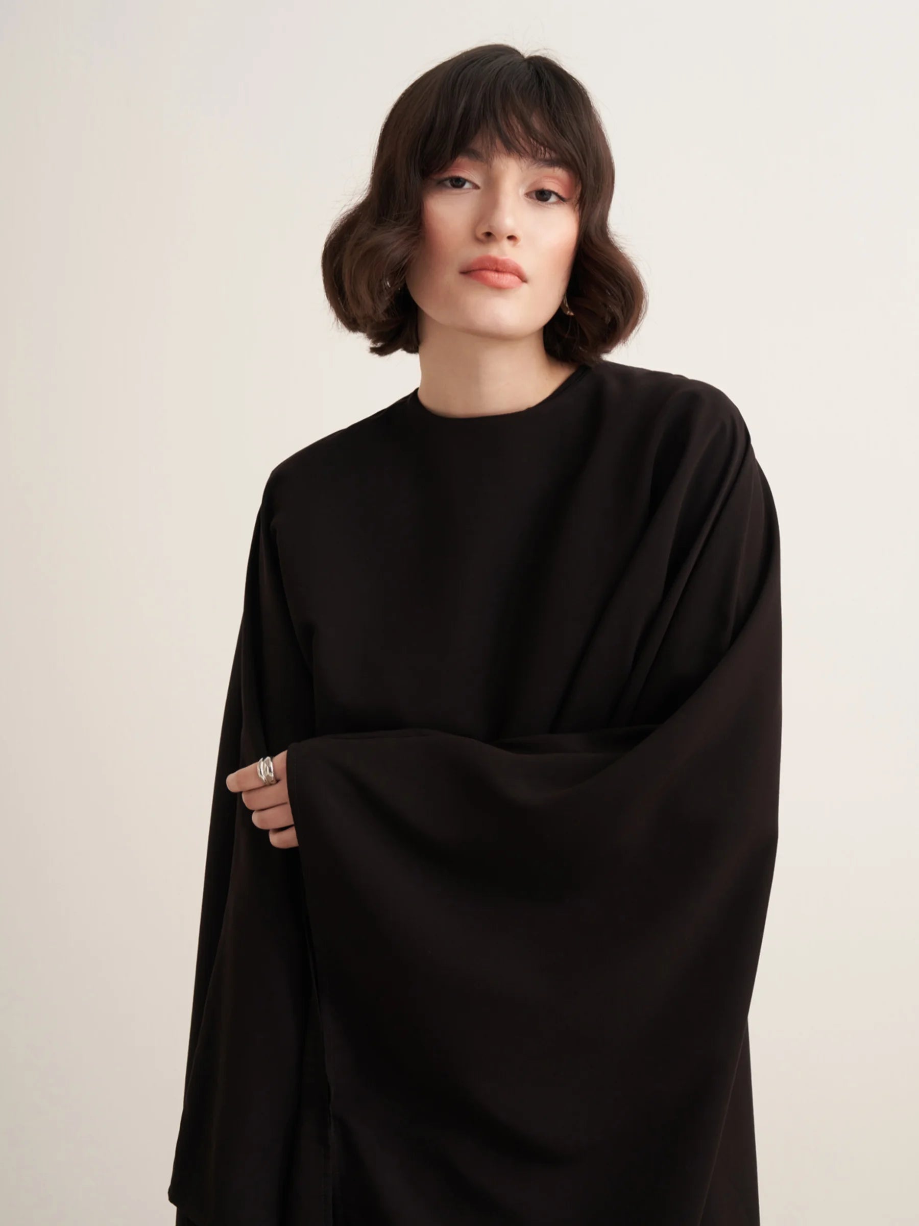 Liora Premium Layered Dress - Black