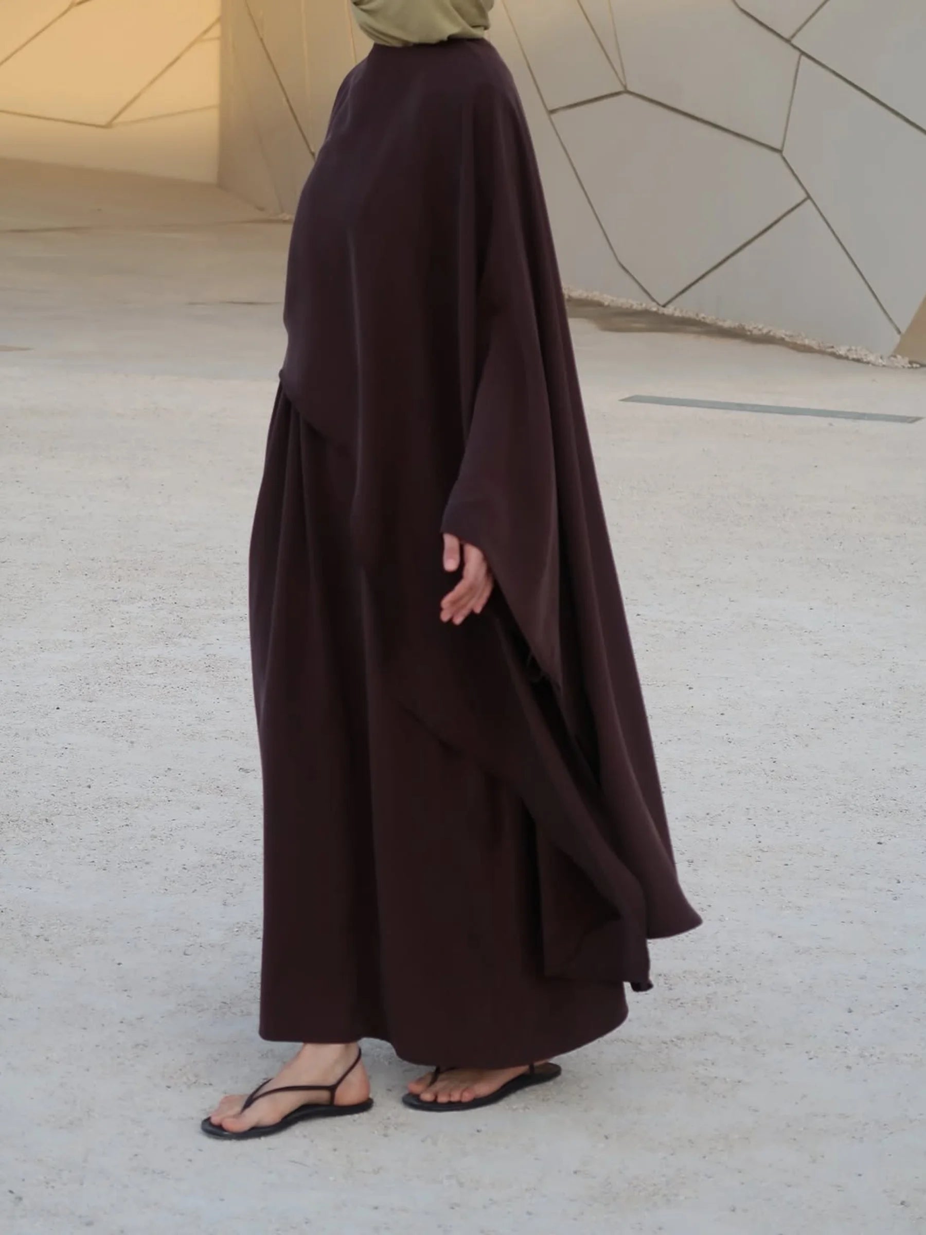 Liora Premium Layered Dress - Dark Brown