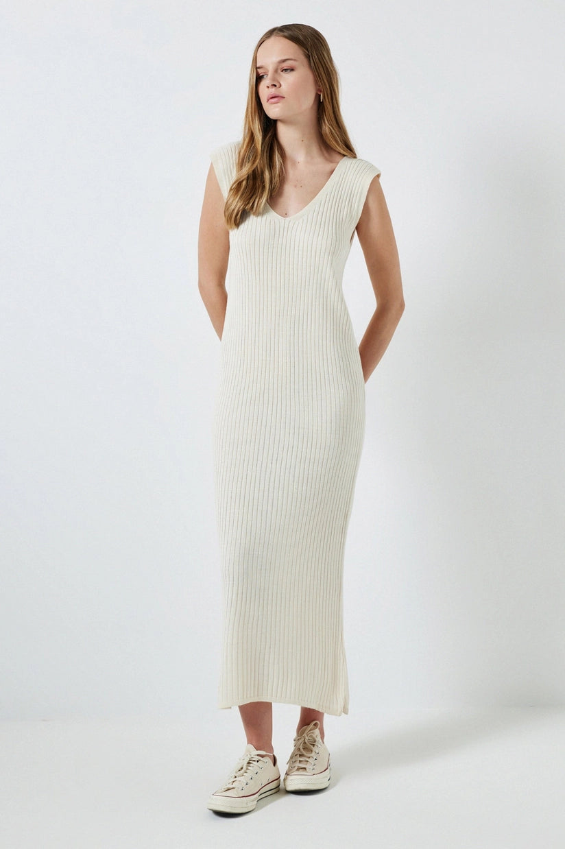 Ribbed Knit Duo Set - White