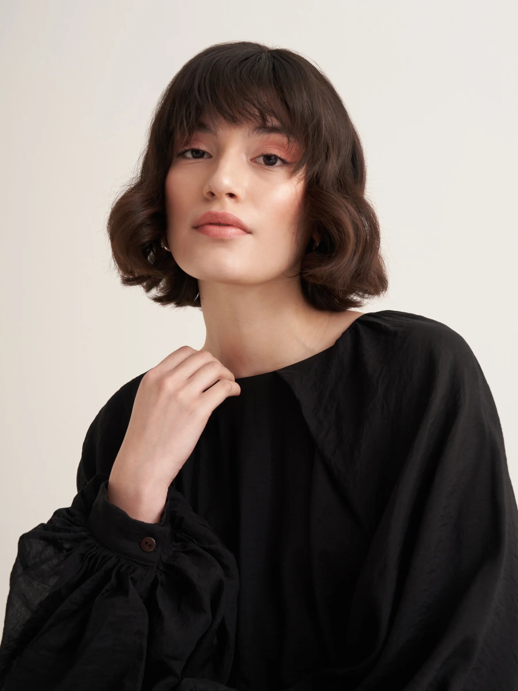 Leyla Balloon Sleeve Dress – Black