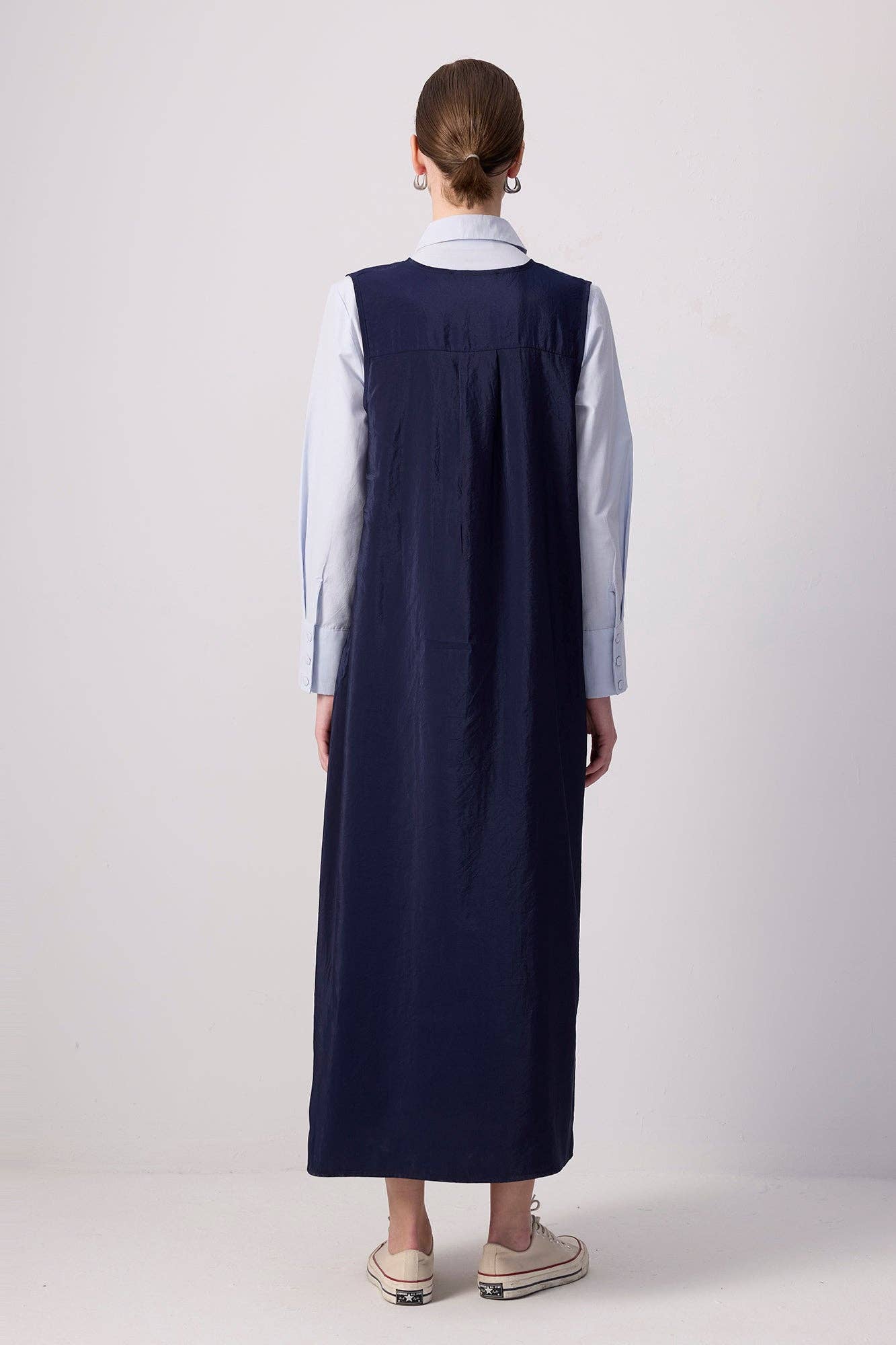 Trägerkleid mit Reißverschluss – Marineblau