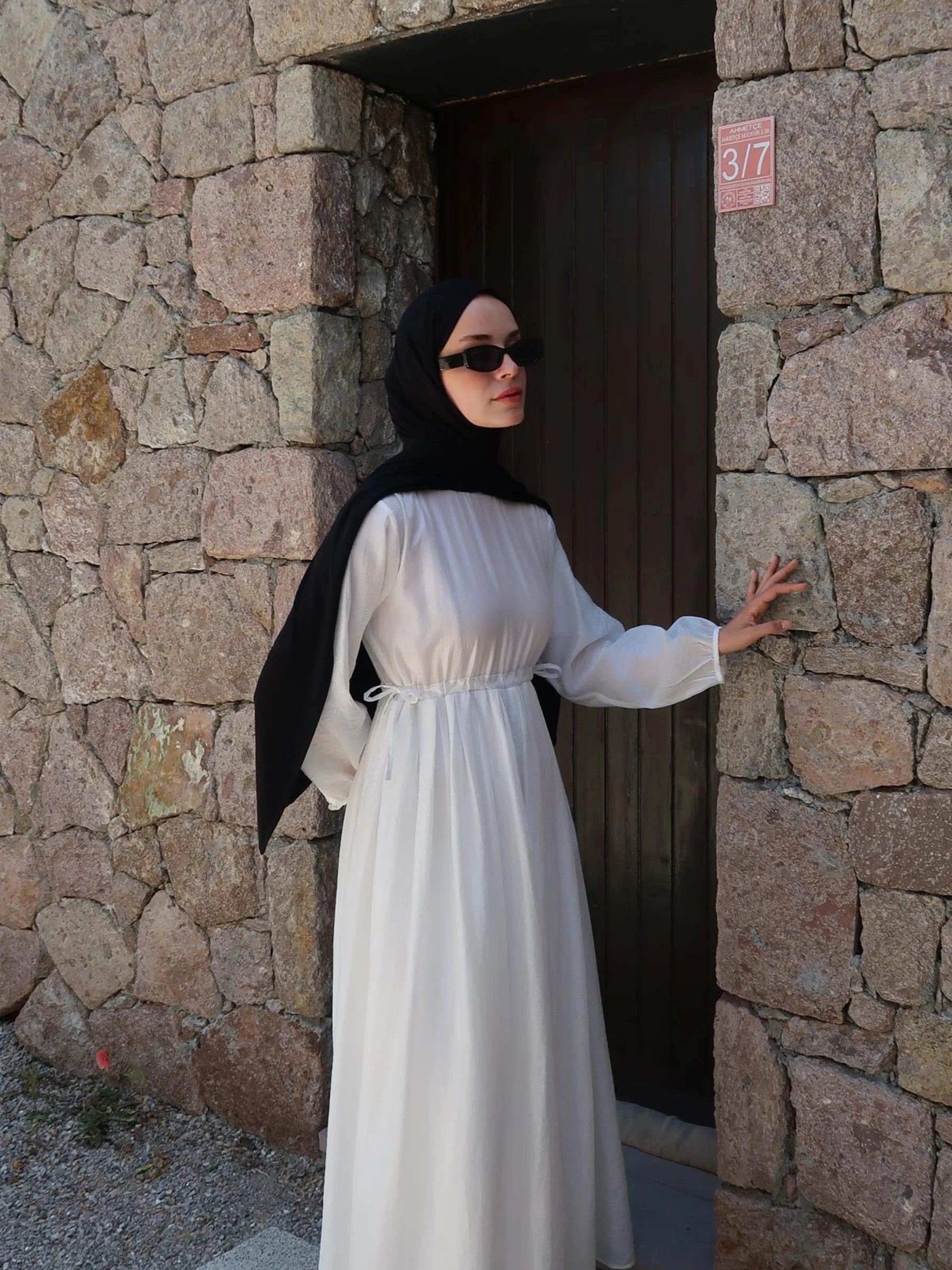 Daisy Flowy Elbise - Beyaz