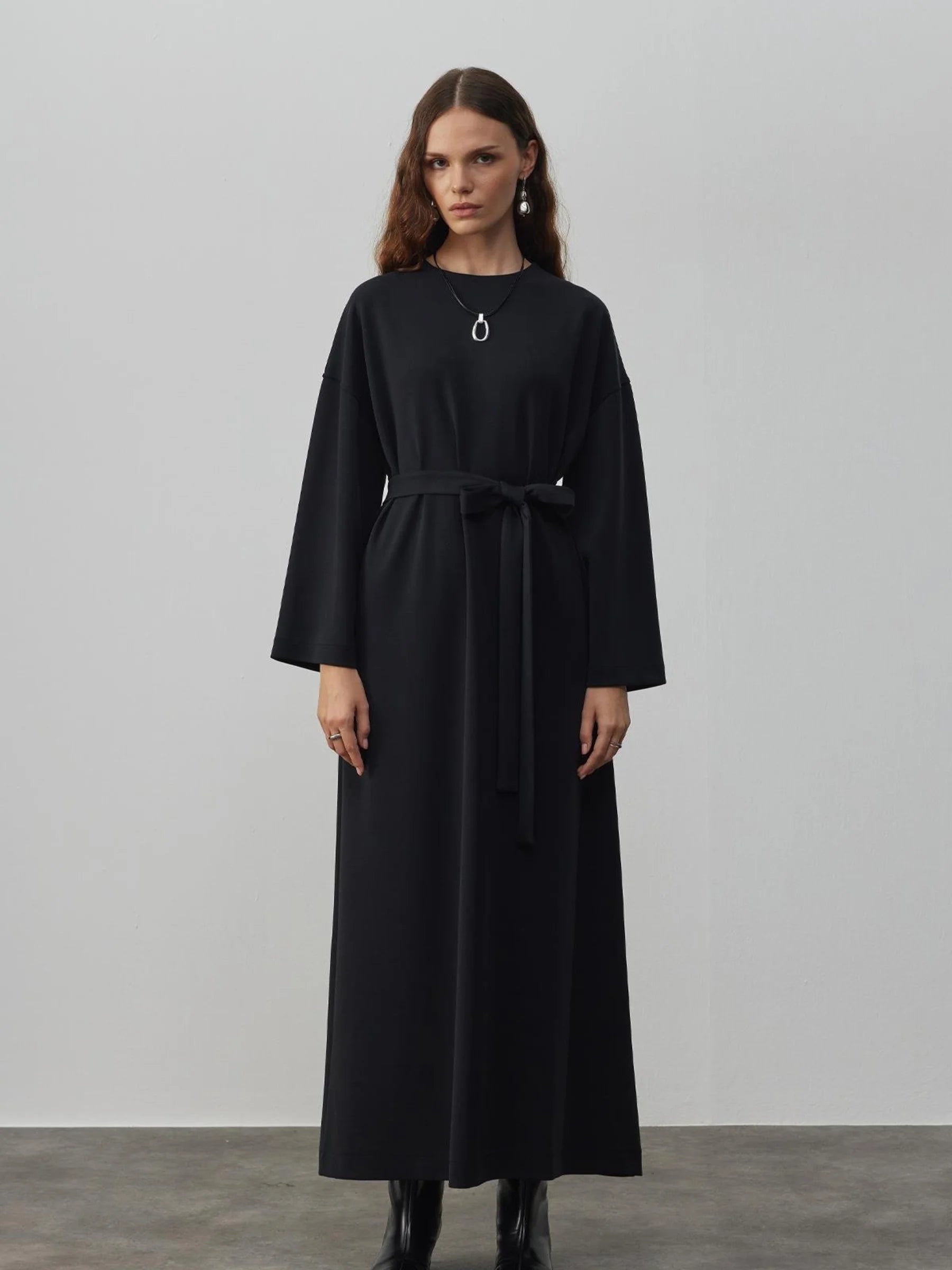 Bequemes Modalkleid - Schwarz