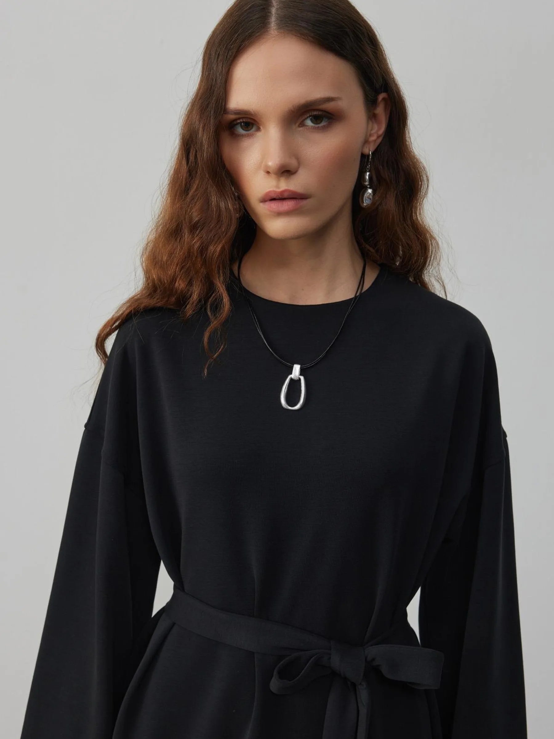 Bequemes Modalkleid - Schwarz