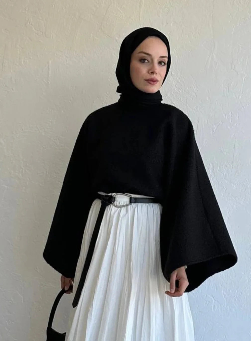 Bouclé-Pullover-Oberteil - Schwarz