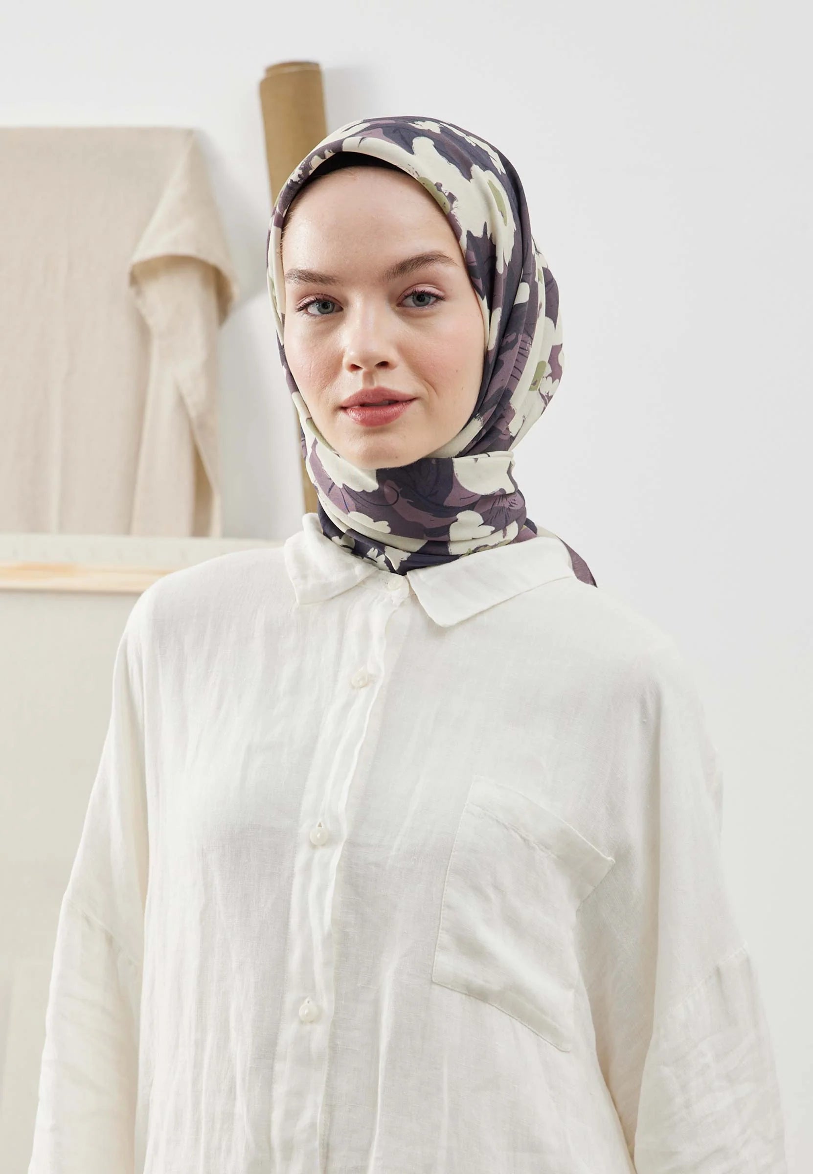 Floral Comfort Headscarf in Plum by Muserobe, headscarf