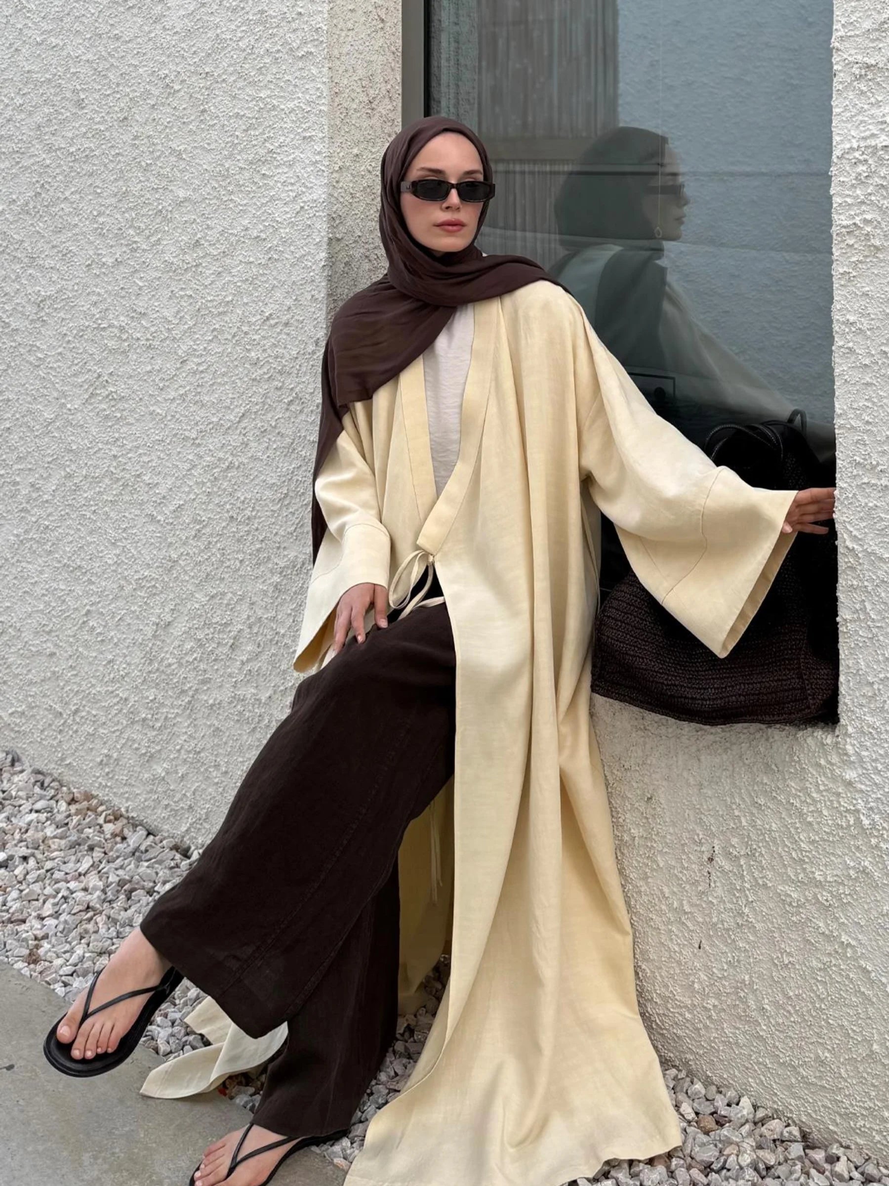 Alya Tencel Kimono - Zartgelb