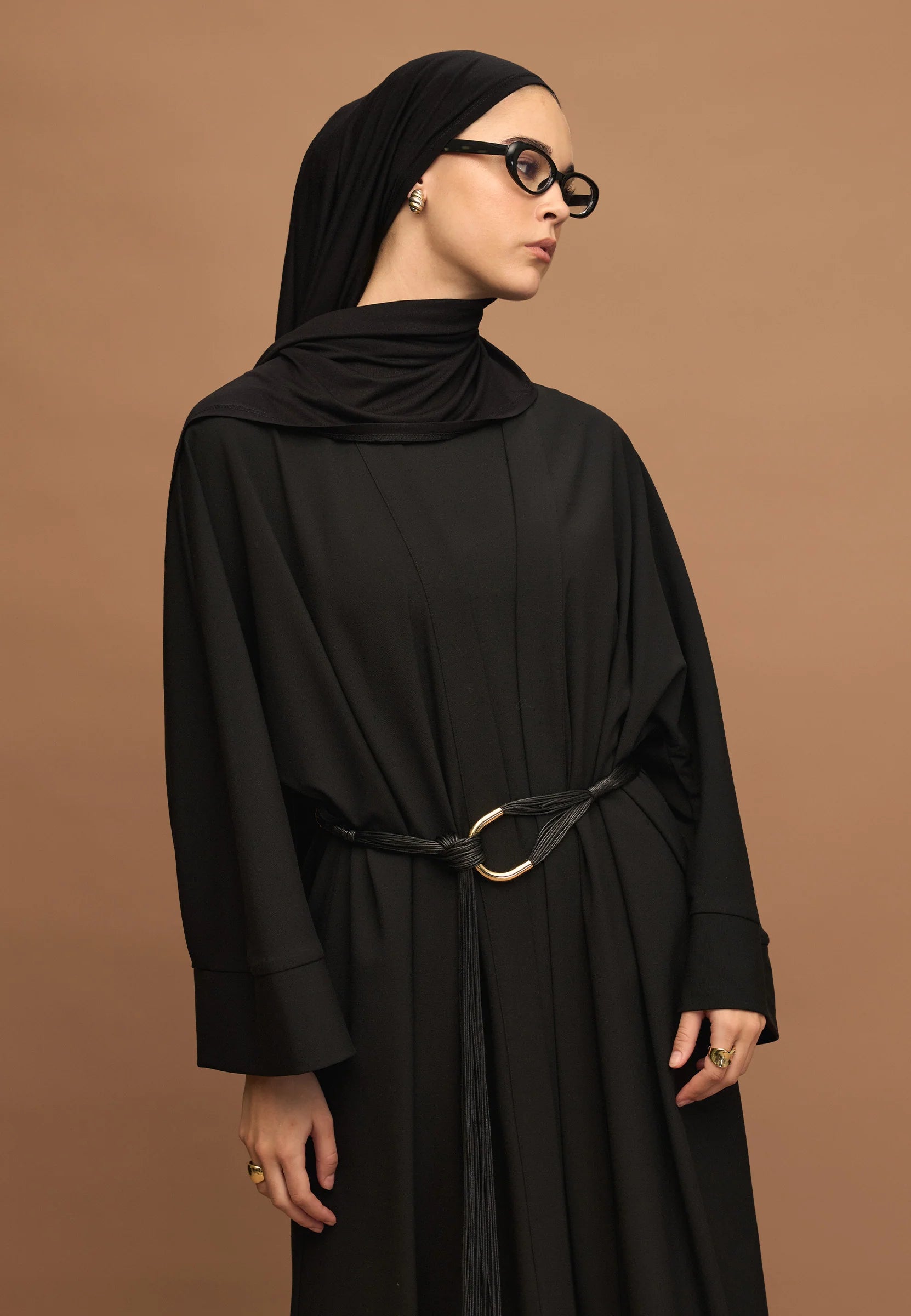 Cotton Jersey Headscarf in Black by Muserobe, headscarf
