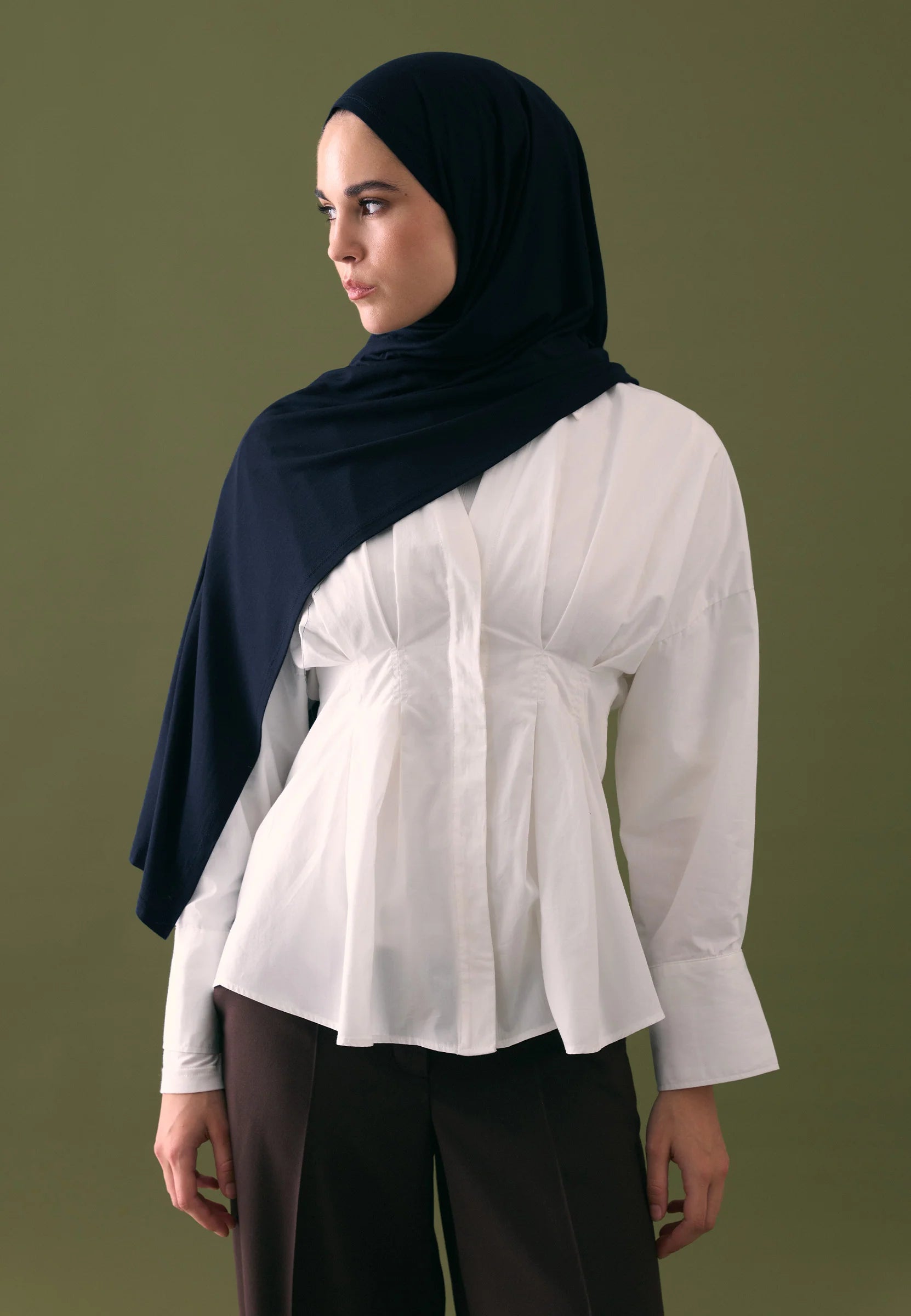 Cotton Jersey Headscarf in Navy by Muserobe, headscarf