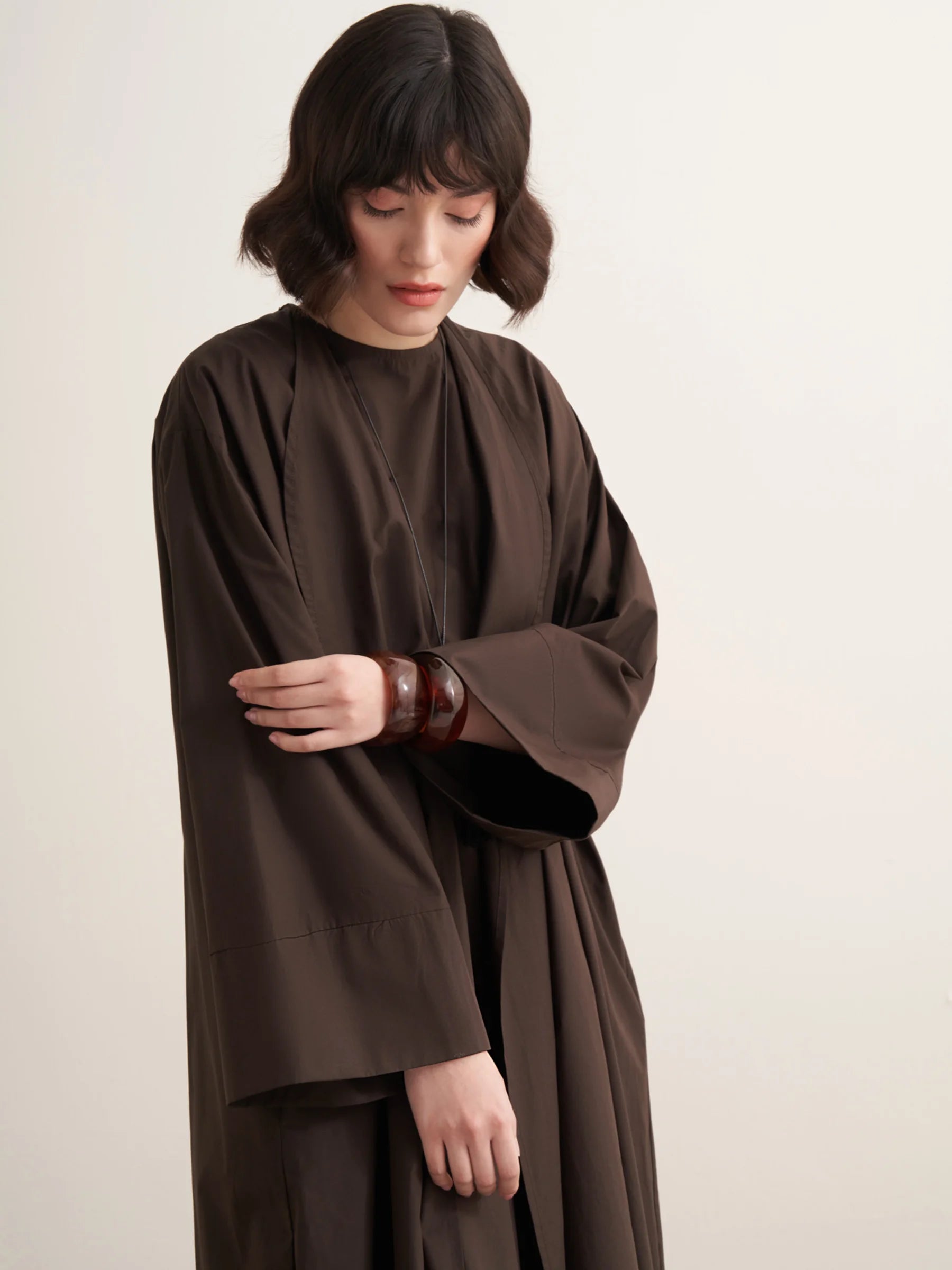 Sahara Premium Kimono & Dress Set - Dark Brown
