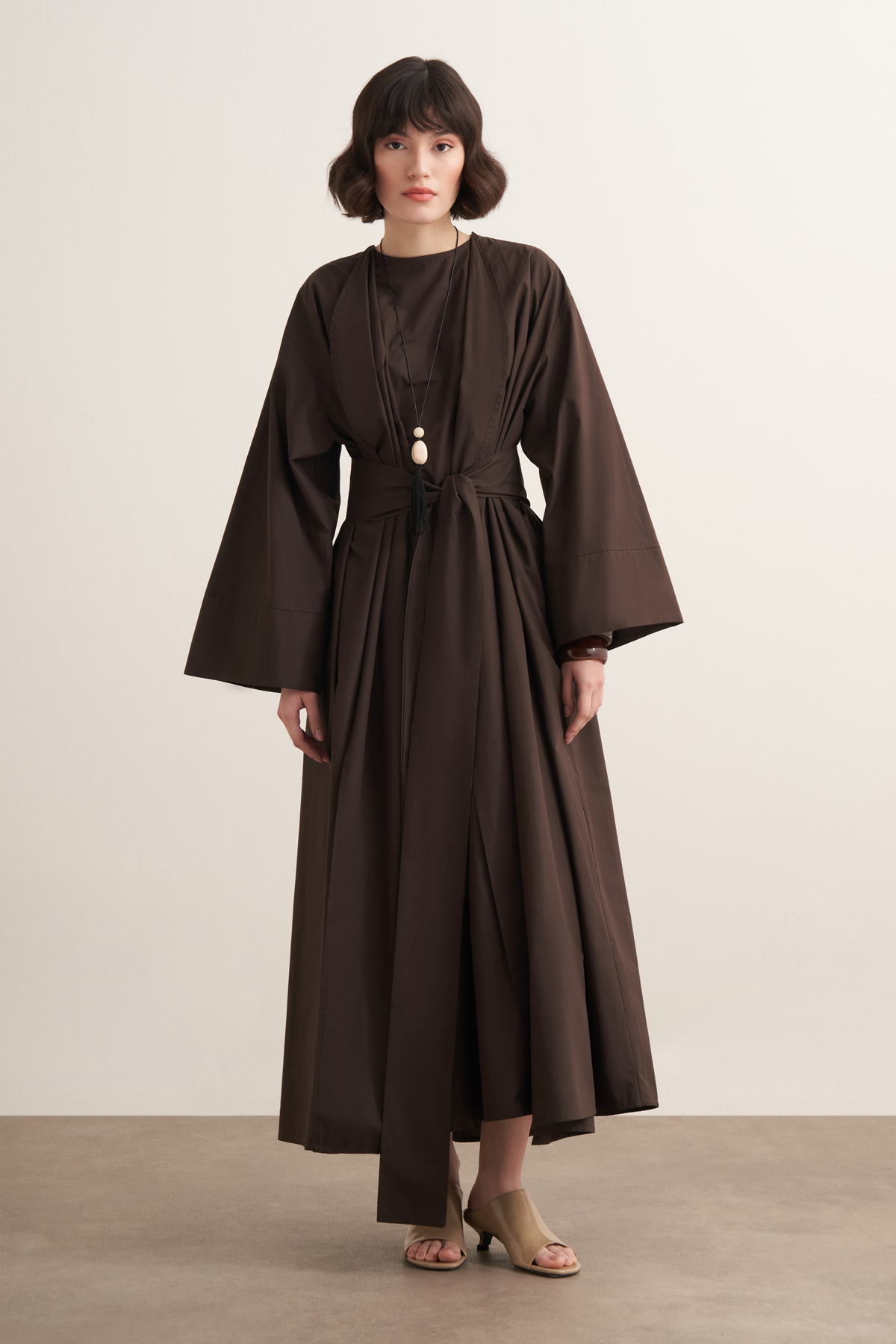 Sahara Premium Kimono & Dress Set - Dark Brown
