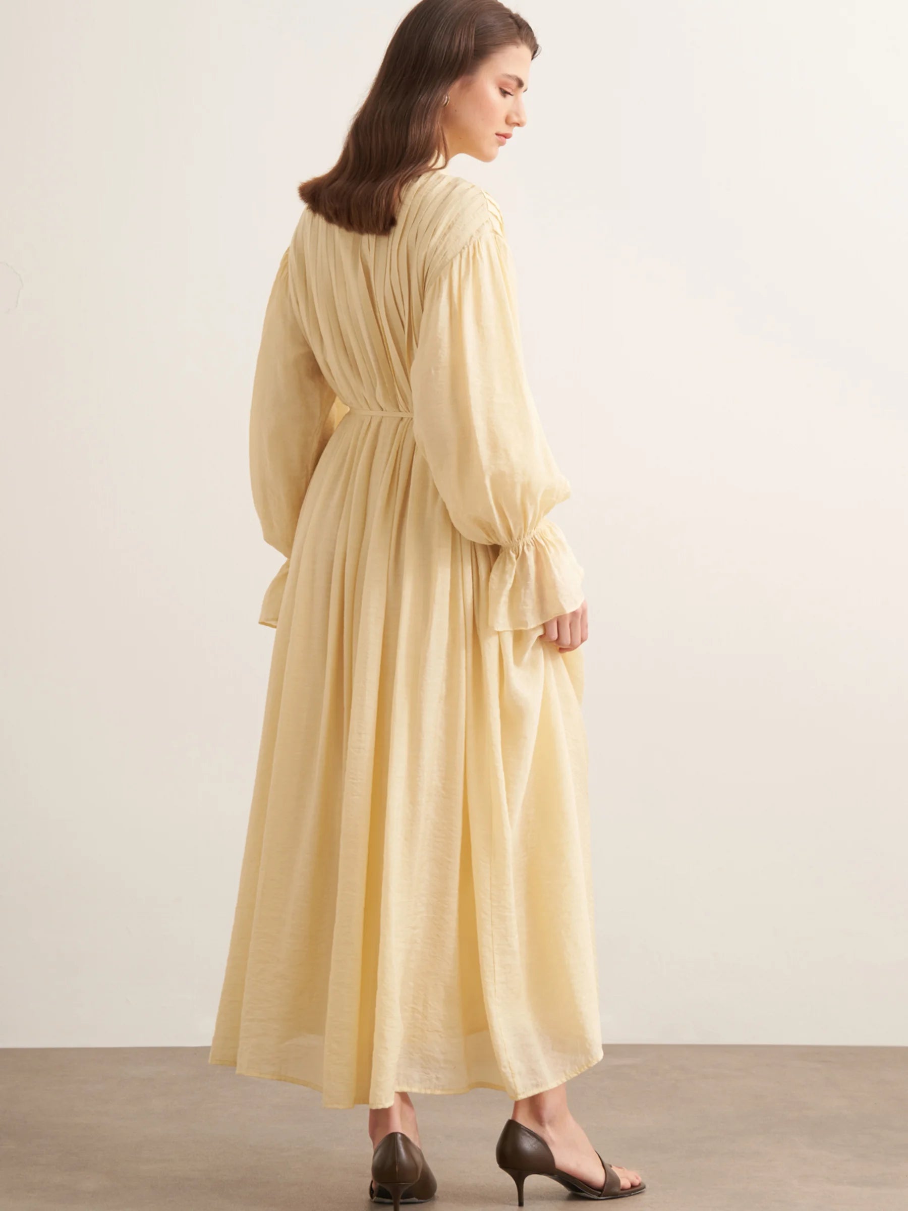 Serra Pintuck Dress - Mimosa Yellow