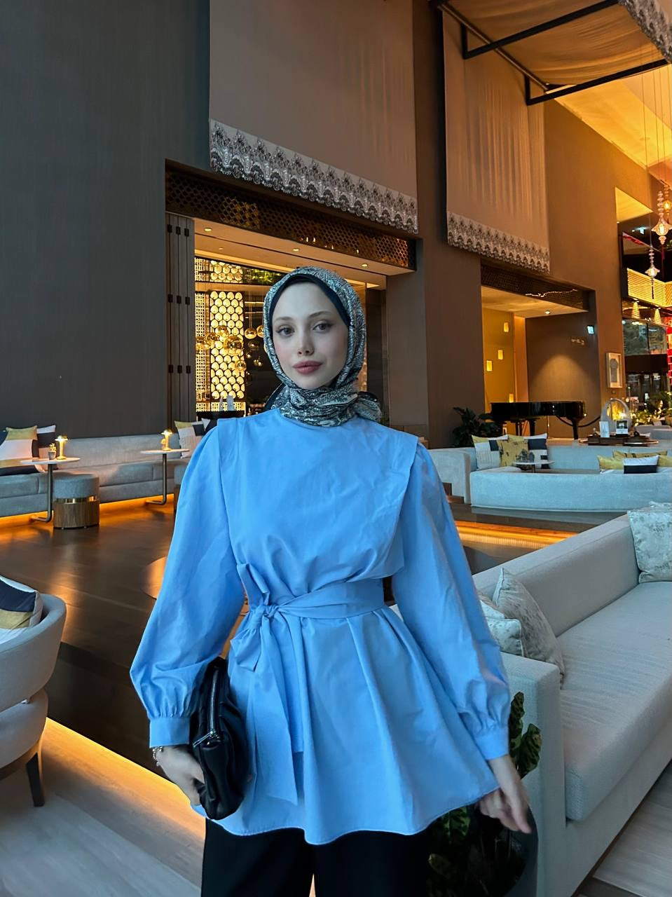Clara Blouse in Blue by Muserobe, back view