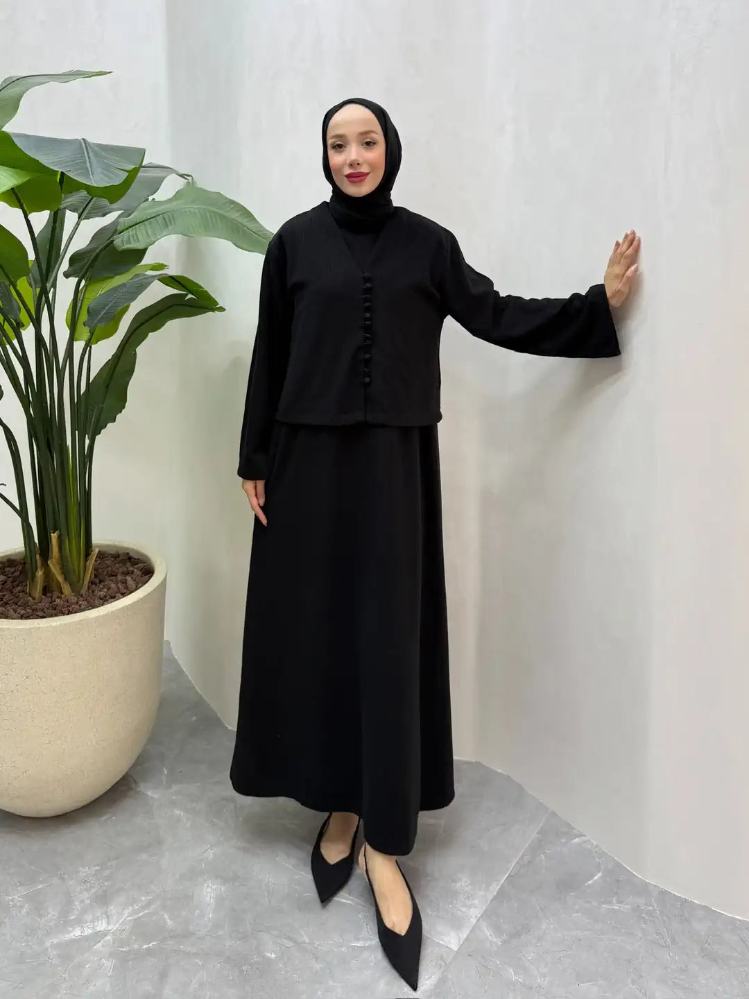 Helena Cozy Knit 2-Piece Set - Black