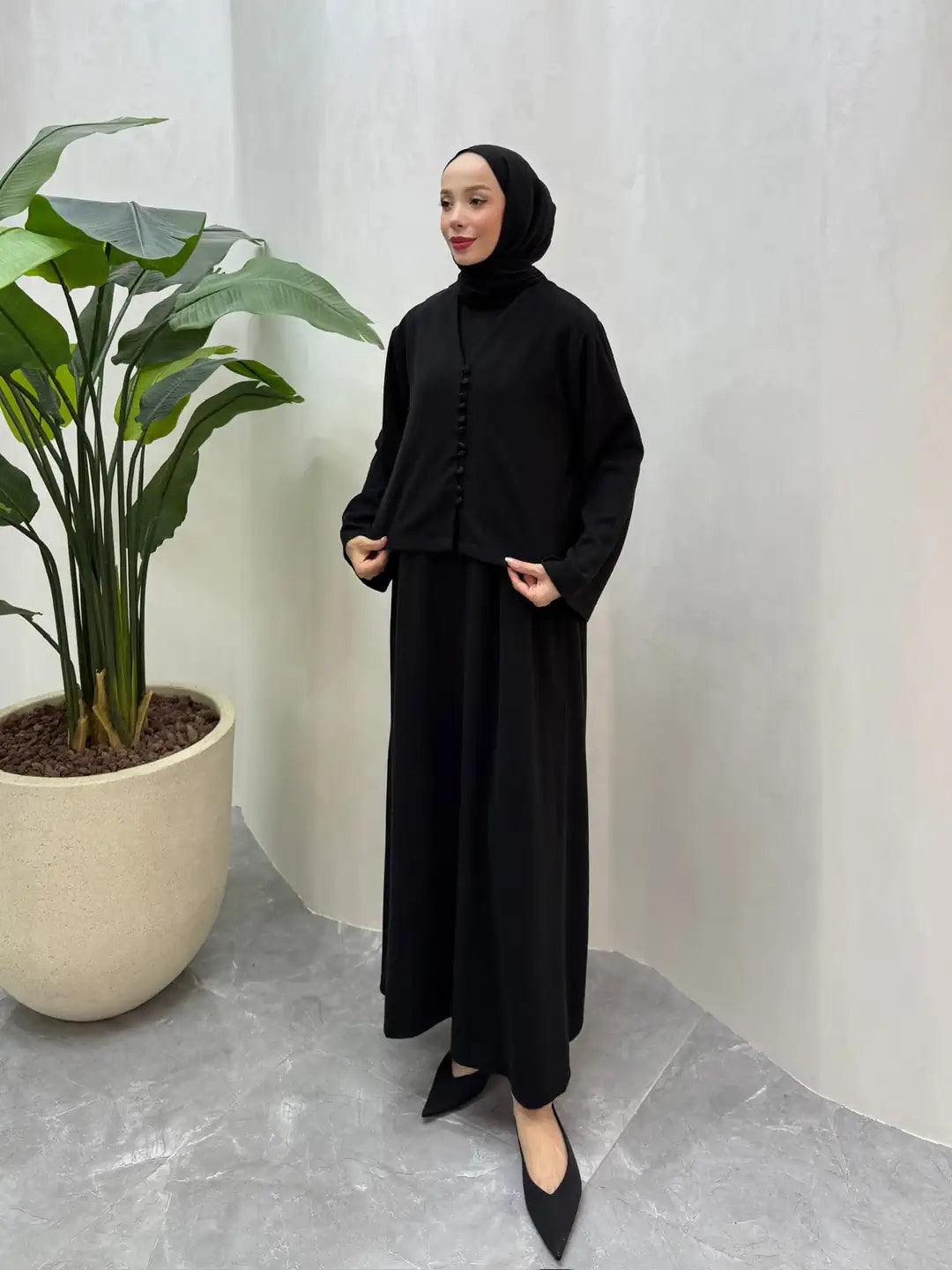 Helena Cozy Knit 2-Piece Set - Black